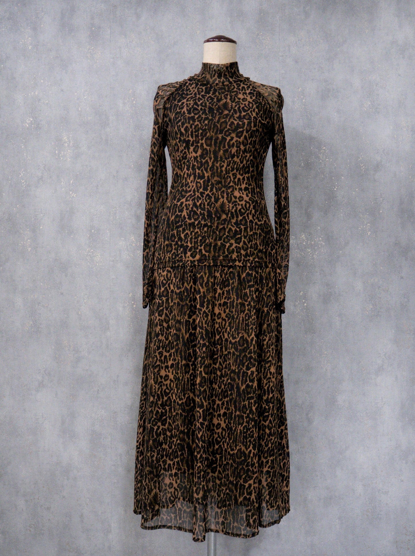 Leopard power long skirt