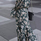 Peony garden mermaid flare skirt
