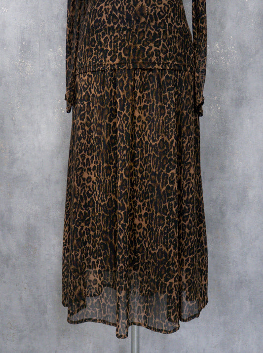 Leopard power long skirt