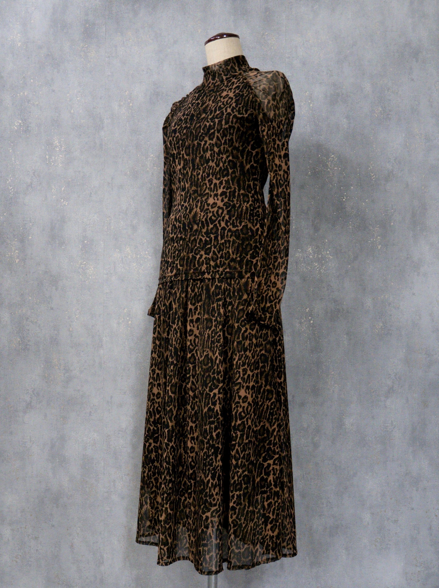 Leopard power long skirt