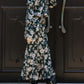 Peony garden mermaid flare skirt